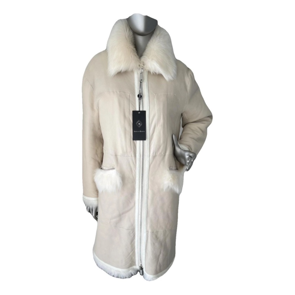 Double-sided long sheepskin coat made in Italy